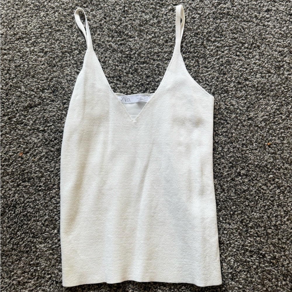 Zara White Knit Top
